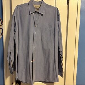 Cutter & Buck Men's Blue Patterned Dress Shirt